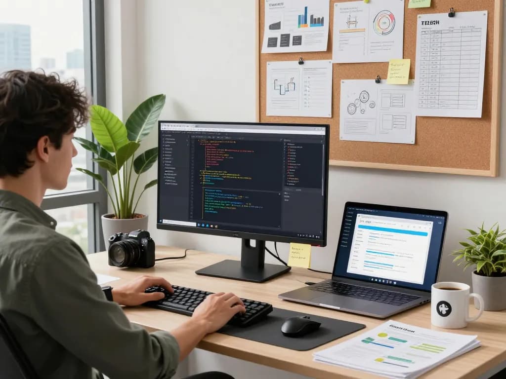 OpenClaw-enabled developer workspace with automation tools, showcasing coding and productivity.