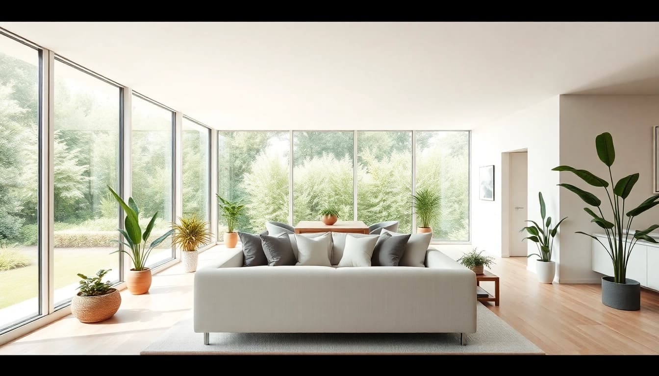 Experience seamless living in a modern home filled with natural light and greenery.