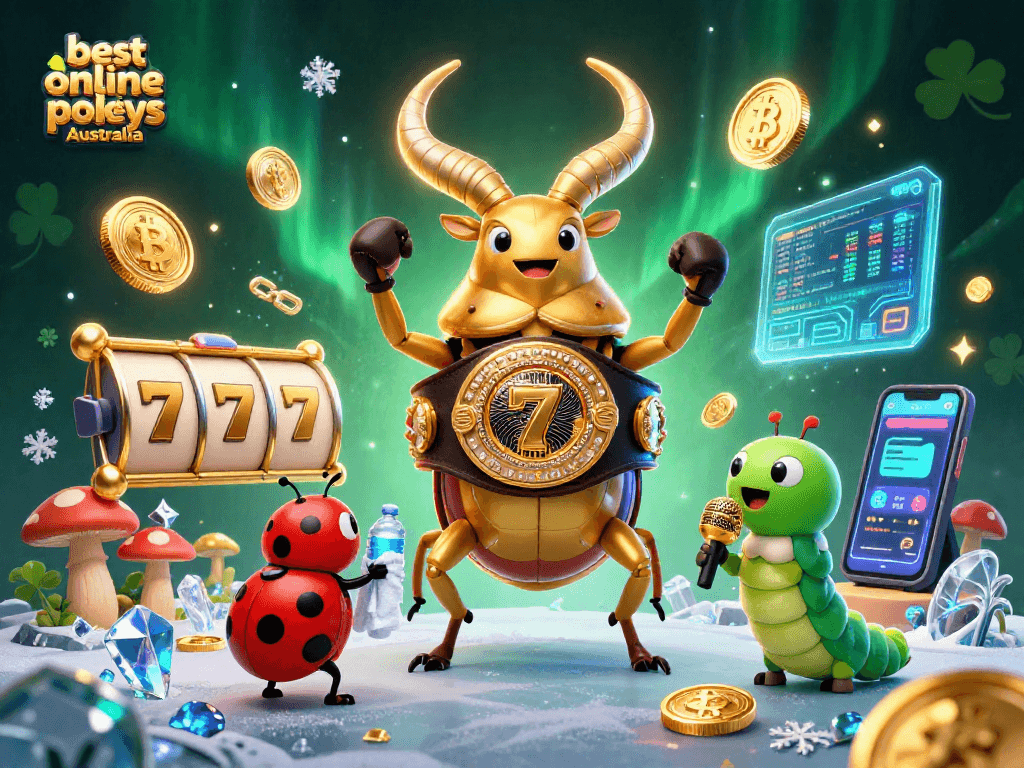 Engage the slots action with the best online pokies Australia illustrated in vibrant 3D.
