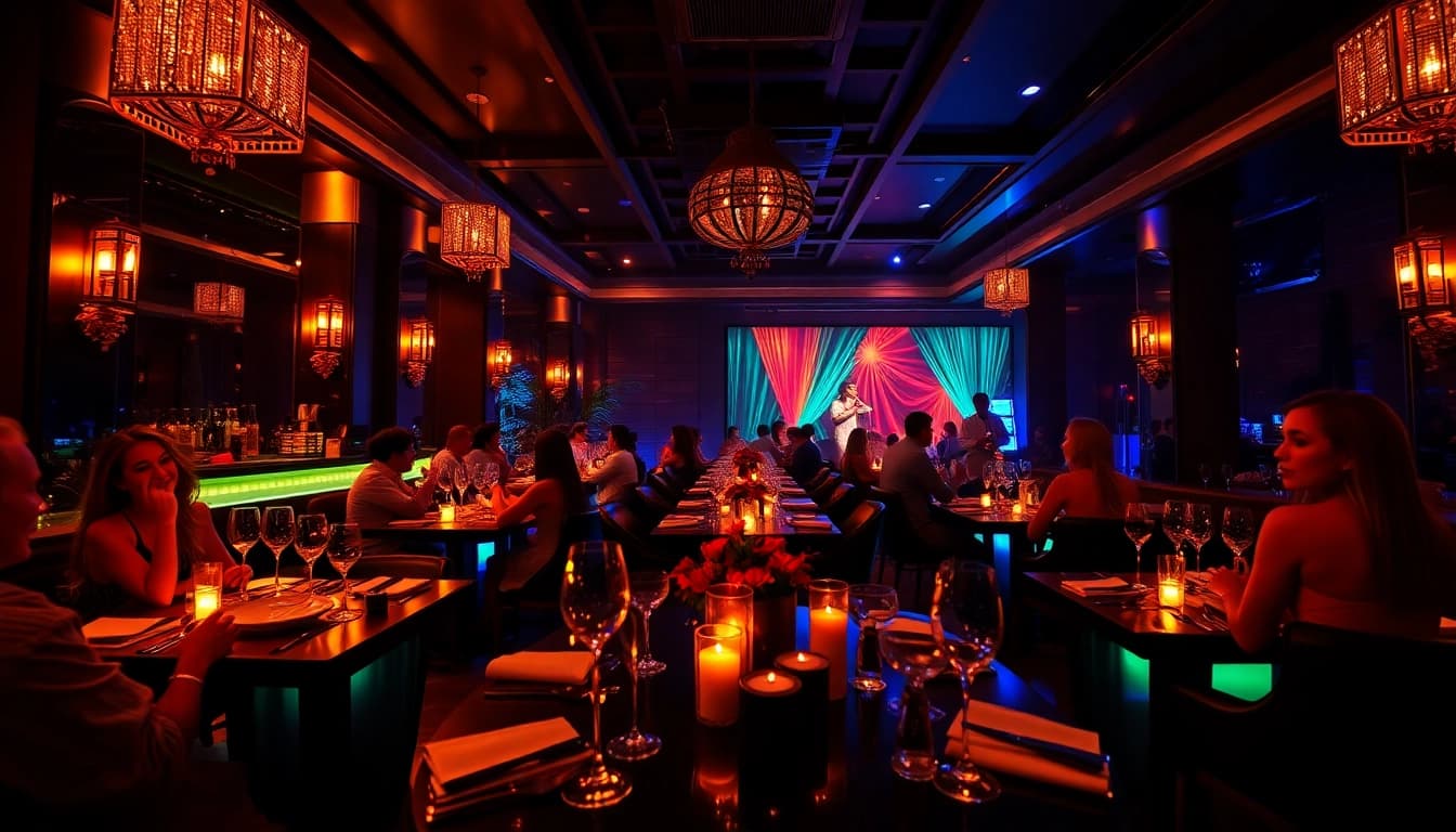 Dinner sxm experience at Club Noir with vibrant nightlife, elegant dining, and captivating performances.