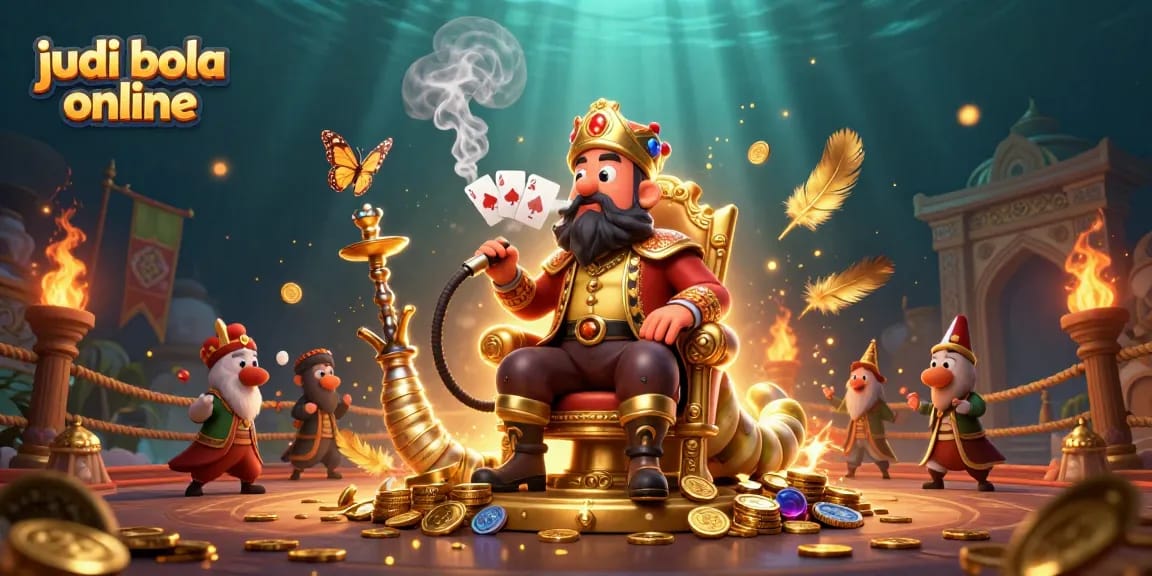 Experience the excitement of judi bola online with immersive gambling elements in this vibrant scene.