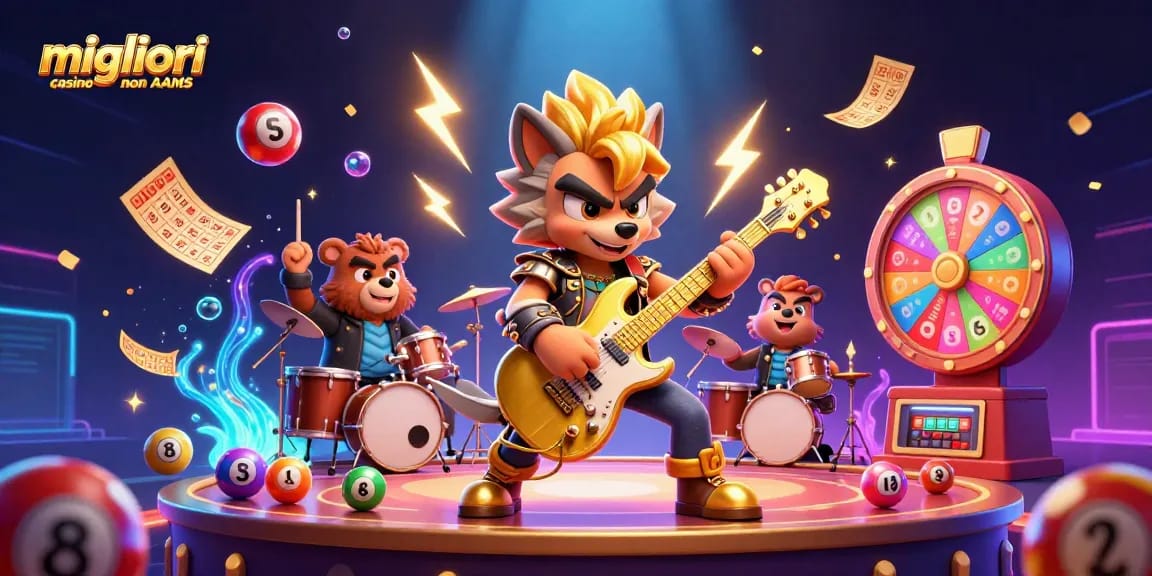 Scopri i migliori casino non AAMS con un emozionante concerto di un lupo rock e un orso batterista.