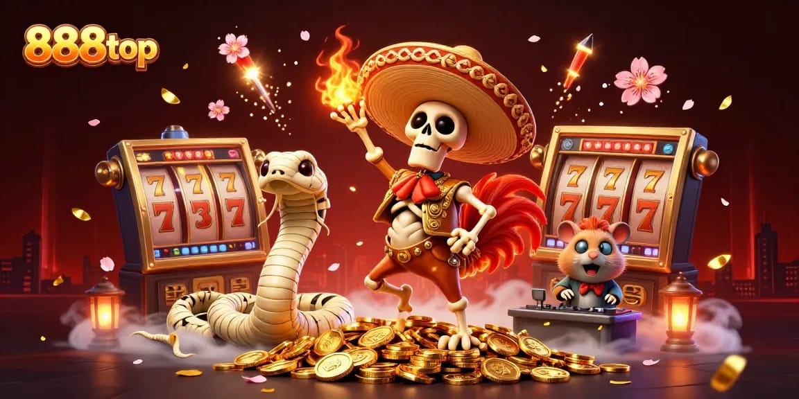 Win big at 888top while enjoying an exciting slot game experience with vibrant characters and dazzling elements.