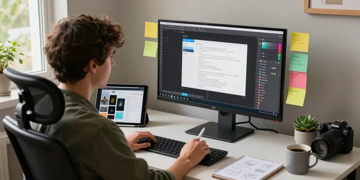 Developer using the 截图工具 in a modern workspace with annotated screenshots.