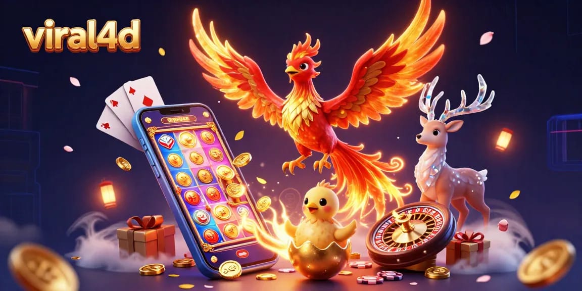 Experience the thrill of viral4d with dynamic 3D casino elements featuring a phoenix and engaging slot game action.