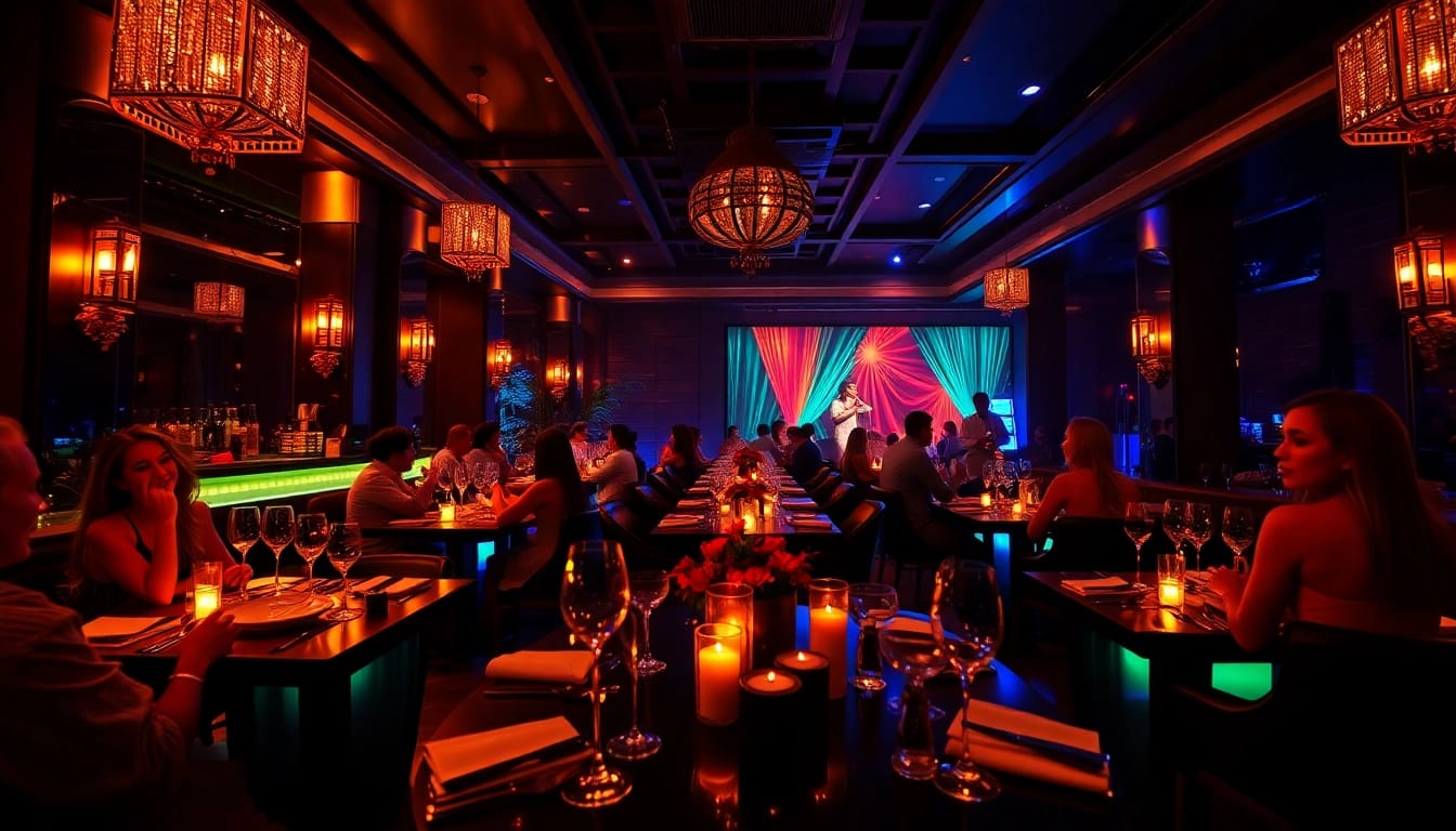 Dinner sxm experience at Club Noir with vibrant nightlife, elegant dining, and captivating performances.