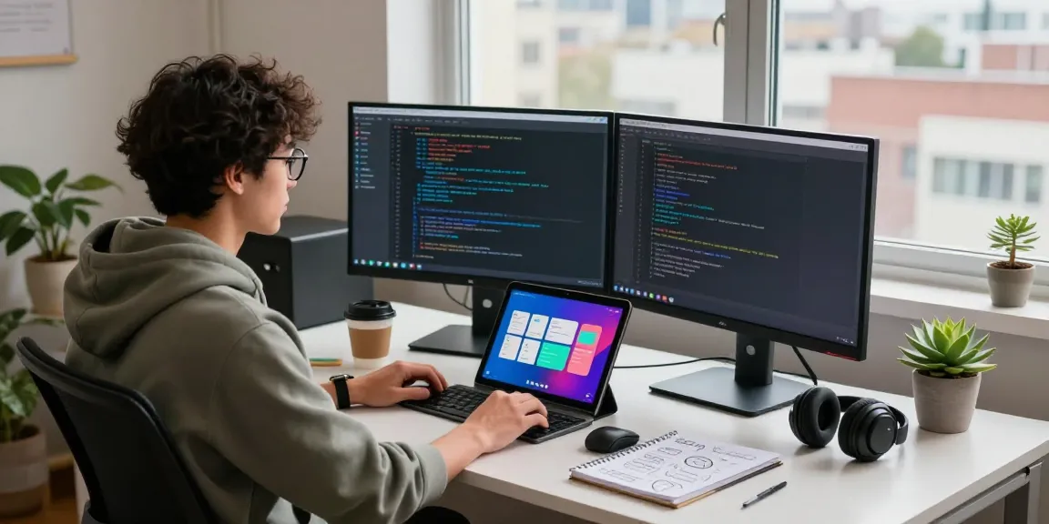 Dynamic workspace highlighting the Telegram官网 interface and coding environment for developers.