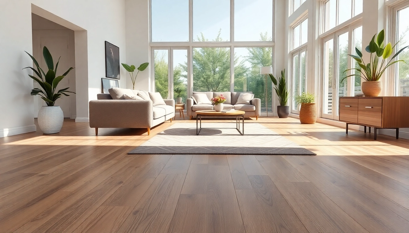 Showcasing waterproof vinyl flooring in a bright and inviting living room setting.