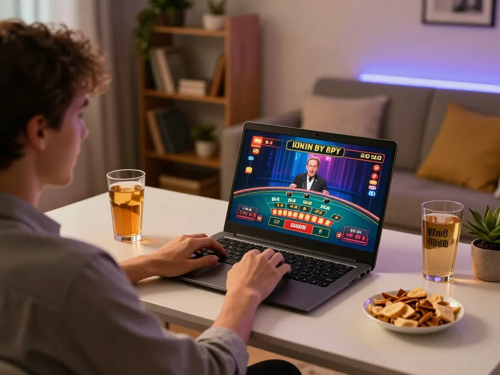 Engaging in online casinos in Canada reddit, a player enjoys a live dealer game at home.