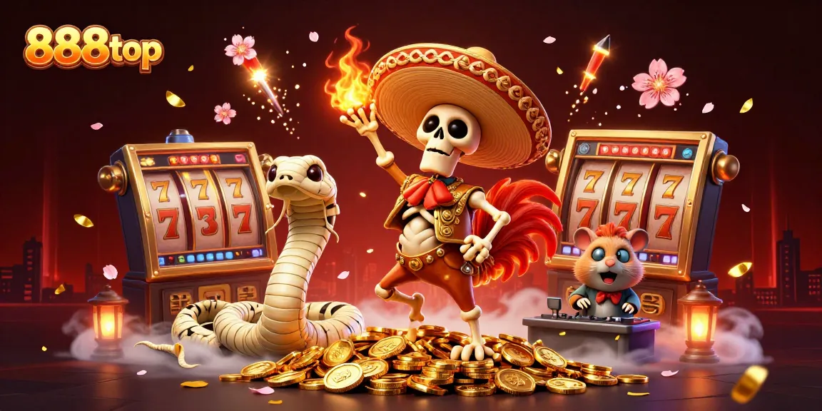 Win big at 888top while enjoying an exciting slot game experience with vibrant characters and dazzling elements.