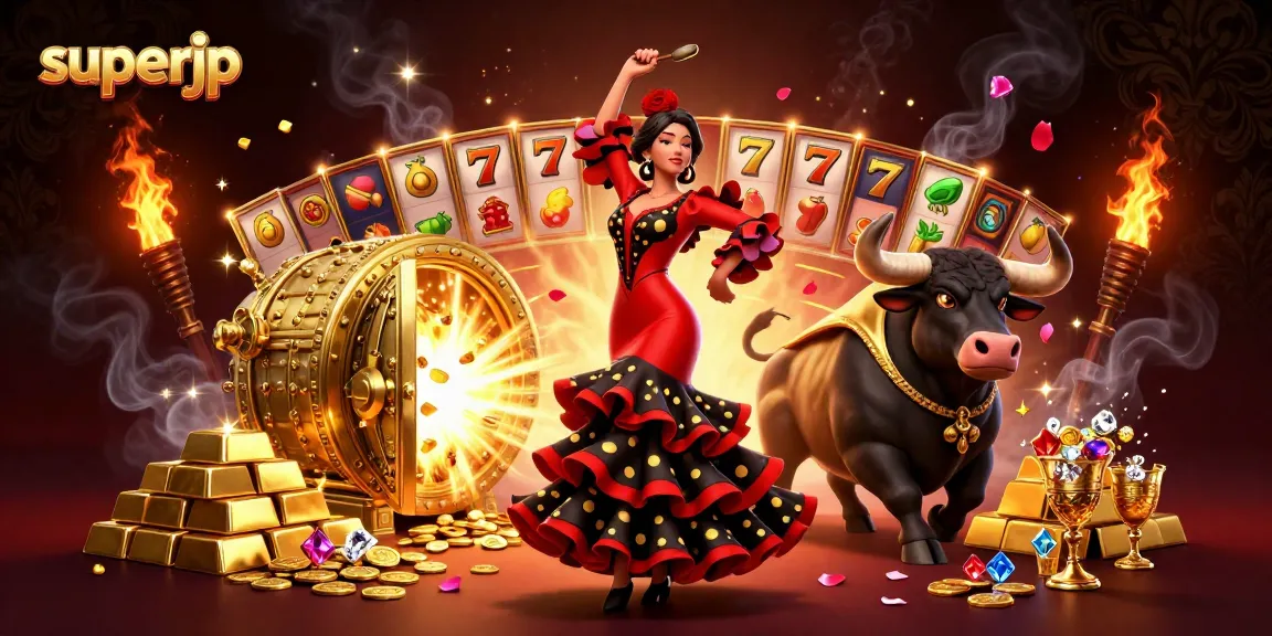 Experience the thrill of superjp gaming with colorful slot reels and spectacular treasures shining.