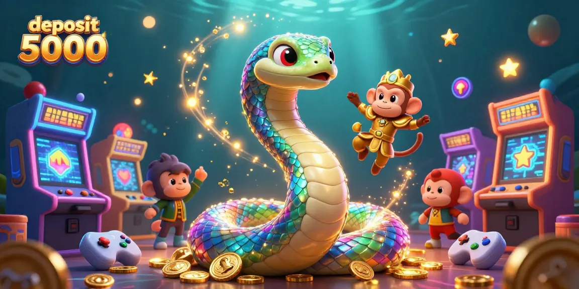 Experience winning with deposit 5000 at this vibrant gambling-themed scene filled with exciting game elements.