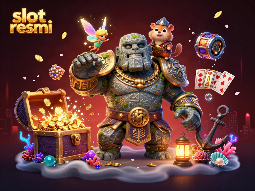 Experience the thrill of slot resmi with a vibrant 3D scene full of enchanting characters and casino elements.