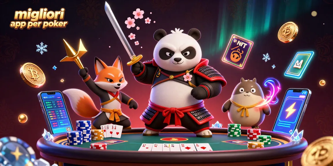 Giocare con le migliori app per poker con un panda guerriero, una volpe ninja e un tanuki magico.