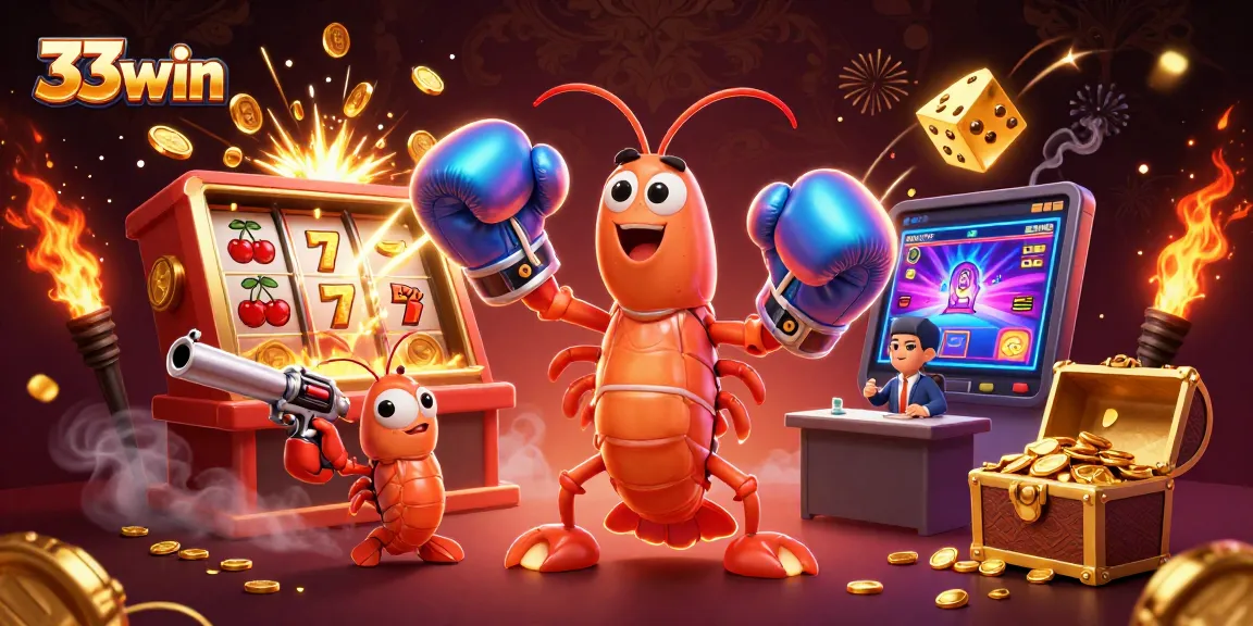 Win big at 33win with a vibrant, colorful casino scene featuring thrilling gaming elements.