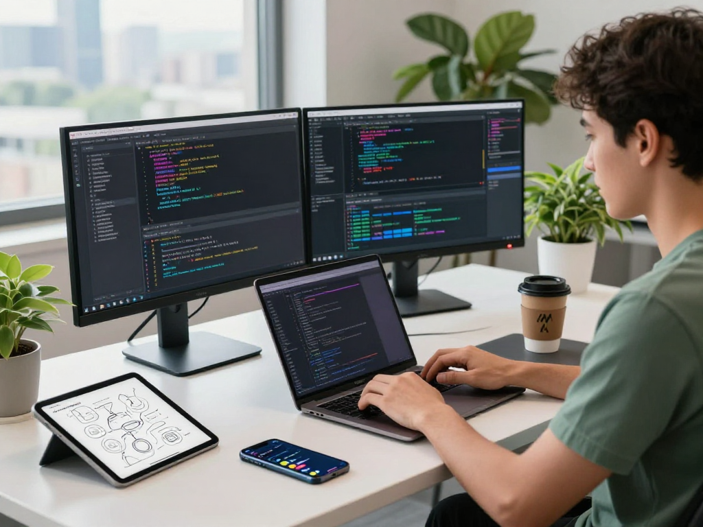 Desarrollo de software en un ambiente profesional con servidores VPS Windows en pantalla