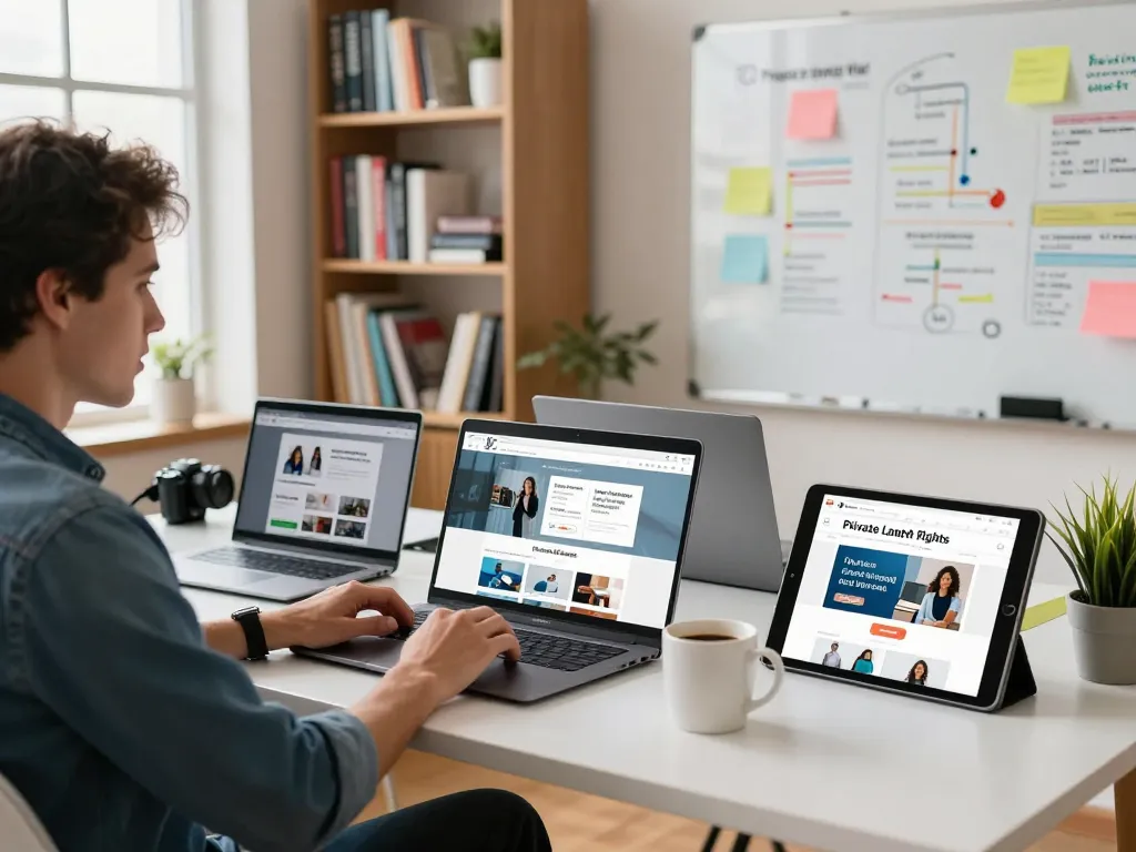 Buy Private Label Rights Products showcased in an engaging workspace with digital products and strategy planning.