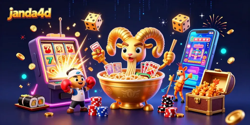 menangkan jackpot menarik dengan janda4d dalam ilustrasi kasino penuh warna dan dinamis