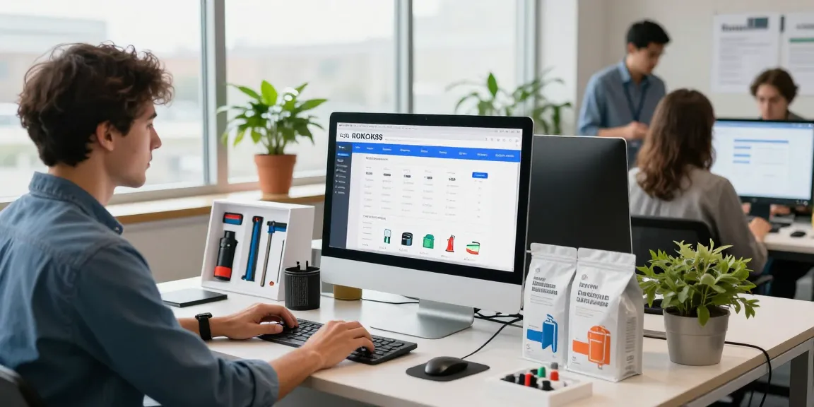 Explore ROKOK88 marketplace with a professional engaging in commerce activities showcasing tools and products.