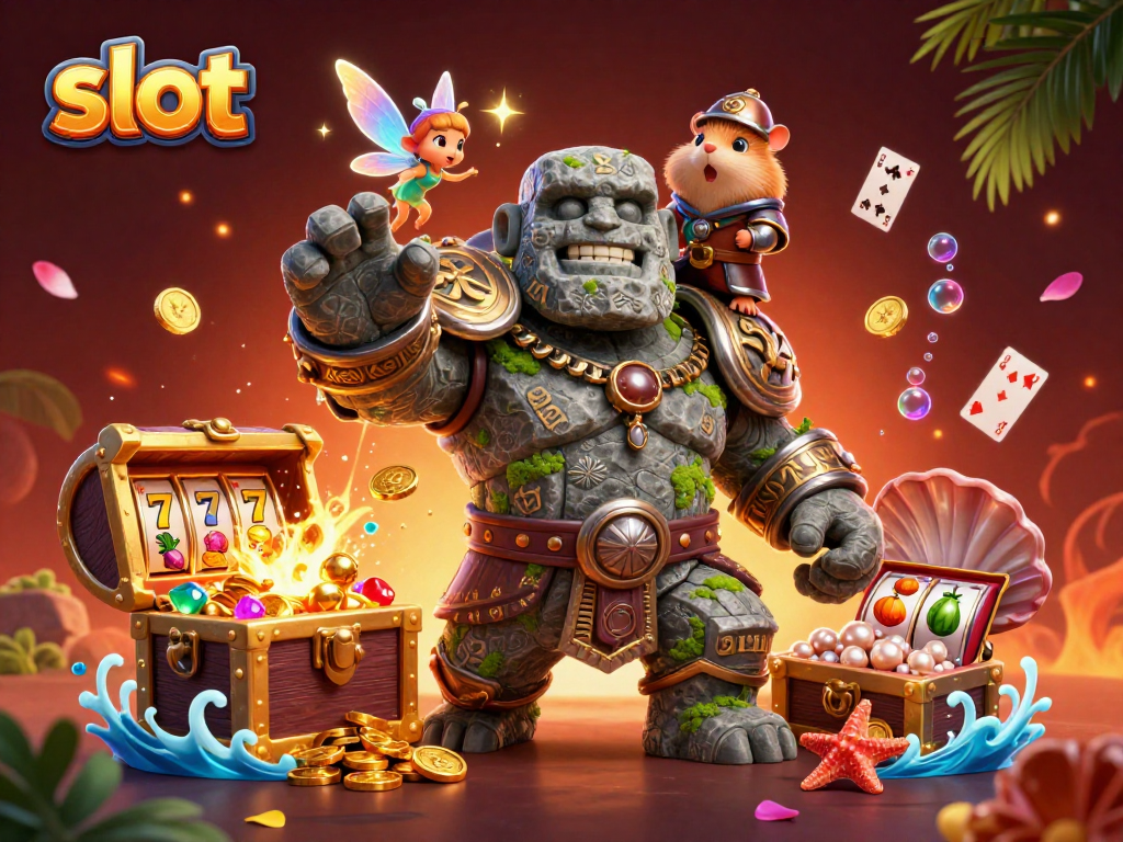 Spin the exciting slot with a vibrant scene featuring unique characters and dazzling treasures.