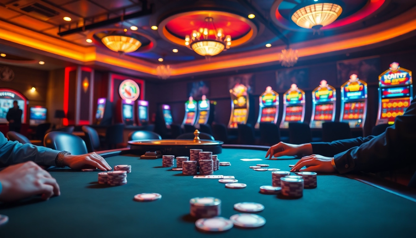 Experience U88 gaming excitement at a luxurious casino table with chips and cards.