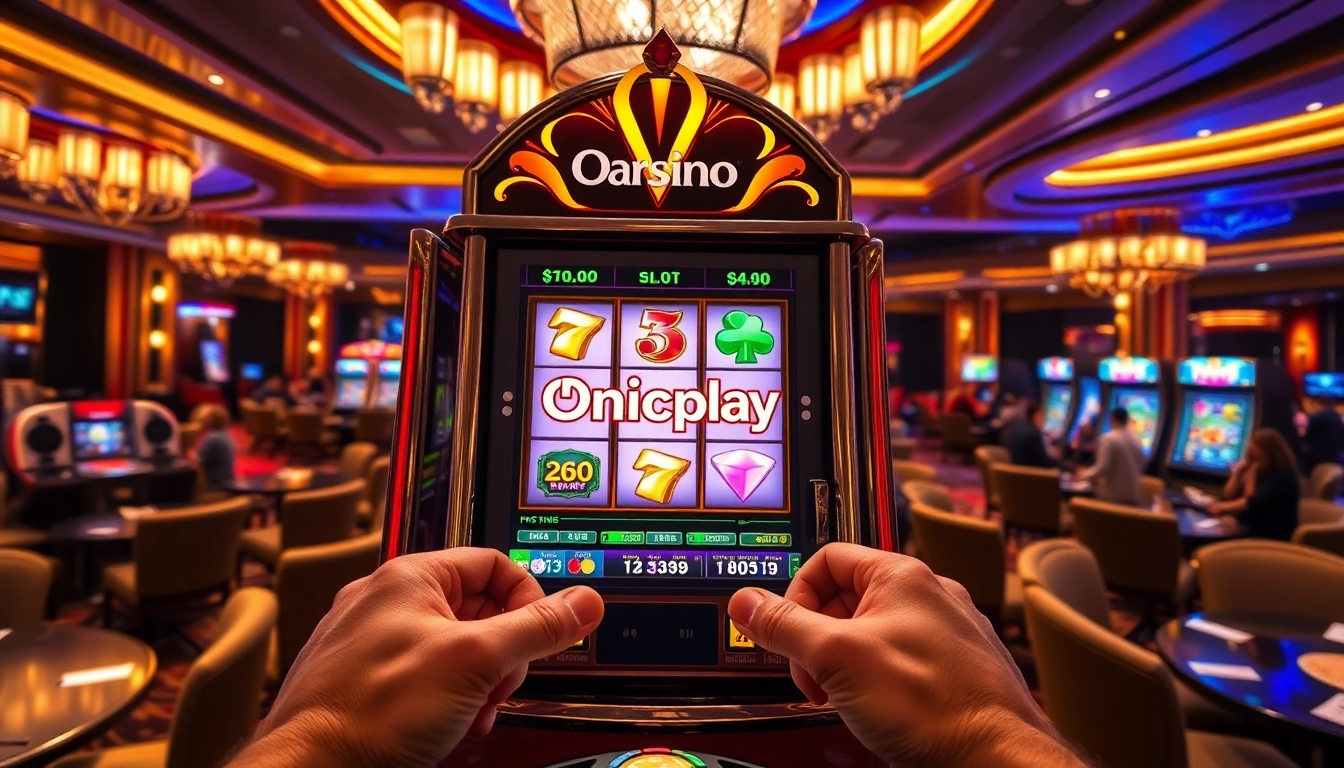 Win big at Onicplay's exciting slot machines in a luxurious casino environment.