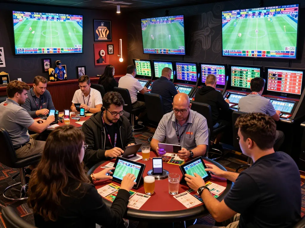 Area taruhan olahraga Toto Macau dengan petaruh menganalisis odds pertandingan langsung.