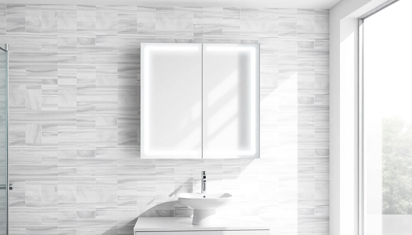 Illuminate your space with an elegant led bathroom mirror Cabinet featuring modern design.