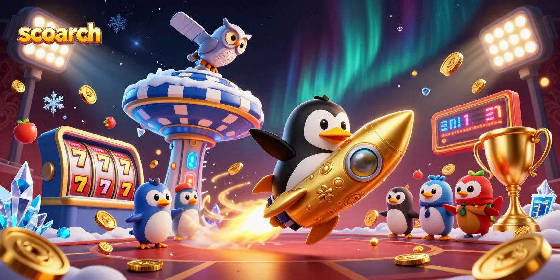 Experience thrilling action at scoarch with a vibrant 3D penguin and casino journey.