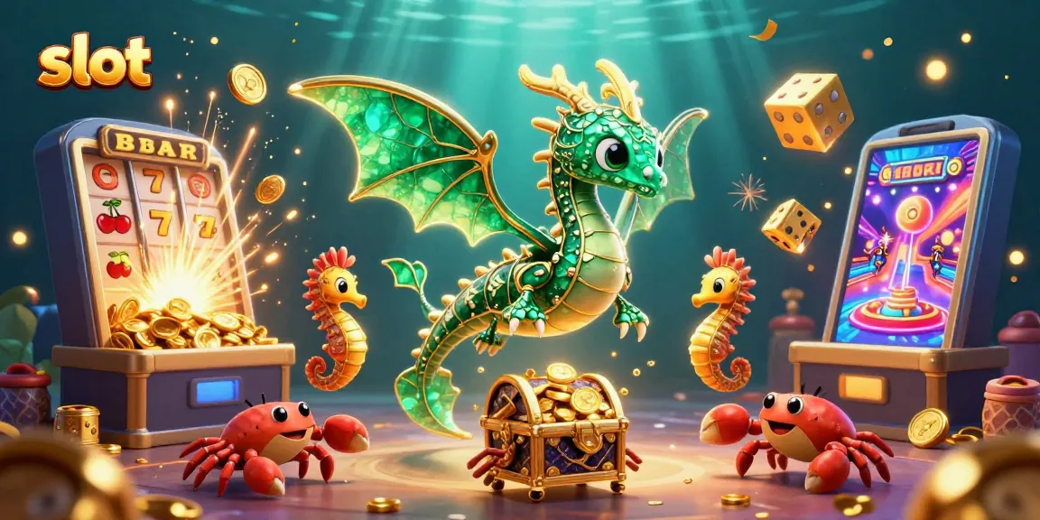 Menangkan slot dengan permainan kasino yang menampilkan naga laut dan simbol keberuntungan.