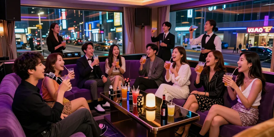 Experience vibrant nightlife in Gangnam karaoke at https://www.gangnamtune.com/ with friends enjoying private rooms and stylish decor.
