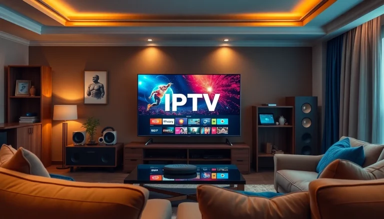 Experience iron iptv with a modern streaming setup in a cozy living room.