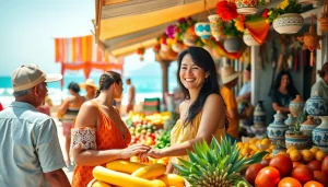 Engaging moment of Living in Cabo as an expat at a vibrant beachfront market