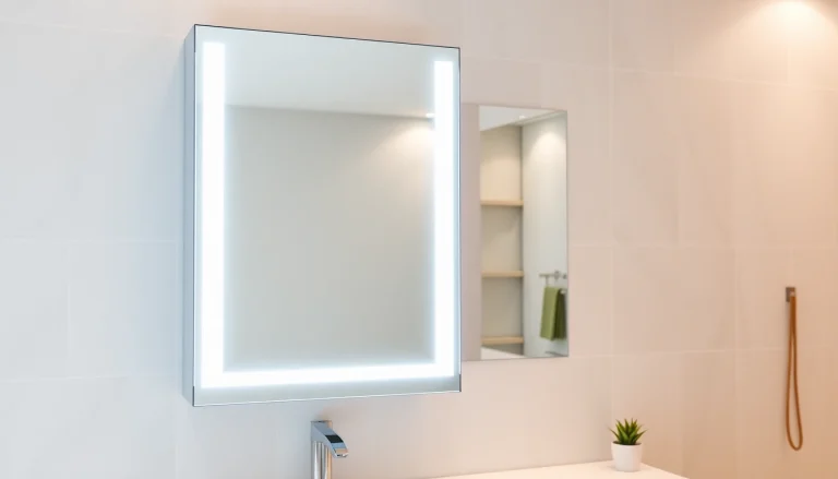 Entdecken Sie den modernen sonni Spiegelschrank mit eleganter Beleuchtung und Funktionalität.