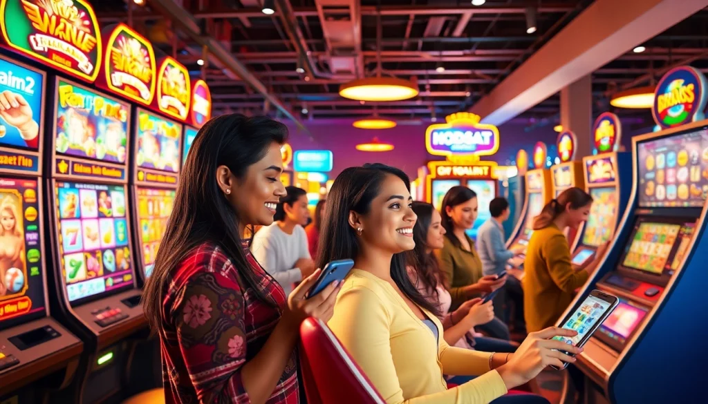 Situs kode4d gaming experience with diverse players enjoying vibrant slot games online.