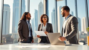 Engaged discussion with Business Consultants in Dubai showcasing professional expertise.