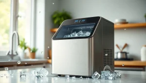 Discover the best affordable ice maker showcasing sleek design and ice cube features.