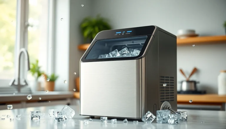 Discover the best affordable ice maker showcasing sleek design and ice cube features.