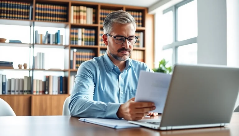 Consultant working on Registration and certification in Federal databases with professional documentation.