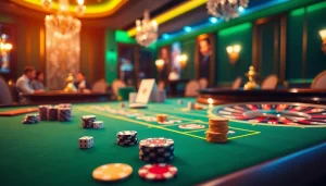 Experience excitement with live gambling elements at https://xx88.nl/, featuring a luxurious casino table set.