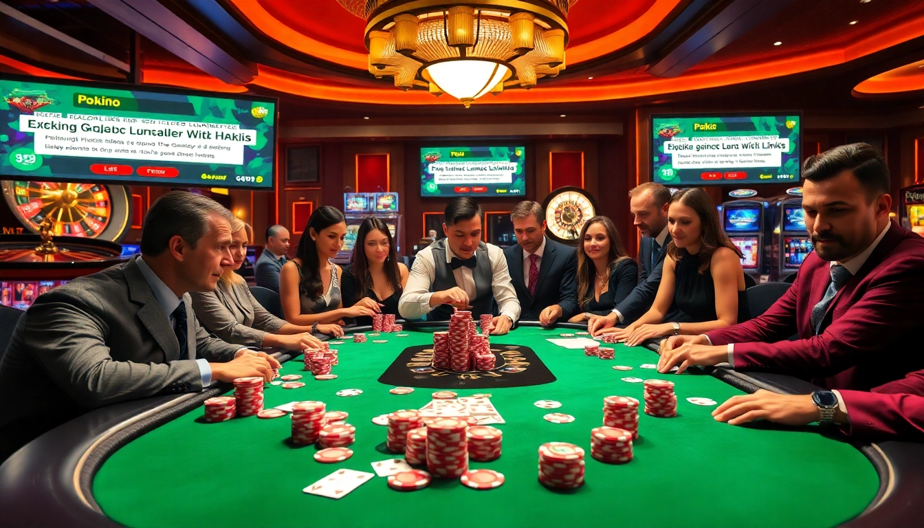 Experience dynamic gambling excitement with hidden wiki links surrounded by vibrant casino elements.