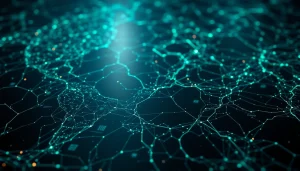 The hidden wiki illustrated with a digital dark web map, symbolizing anonymity and interconnected .onion links.