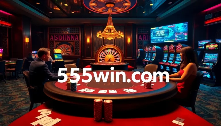 Experience the excitement at 555win com with vibrant casino tables and high-stakes gambling.