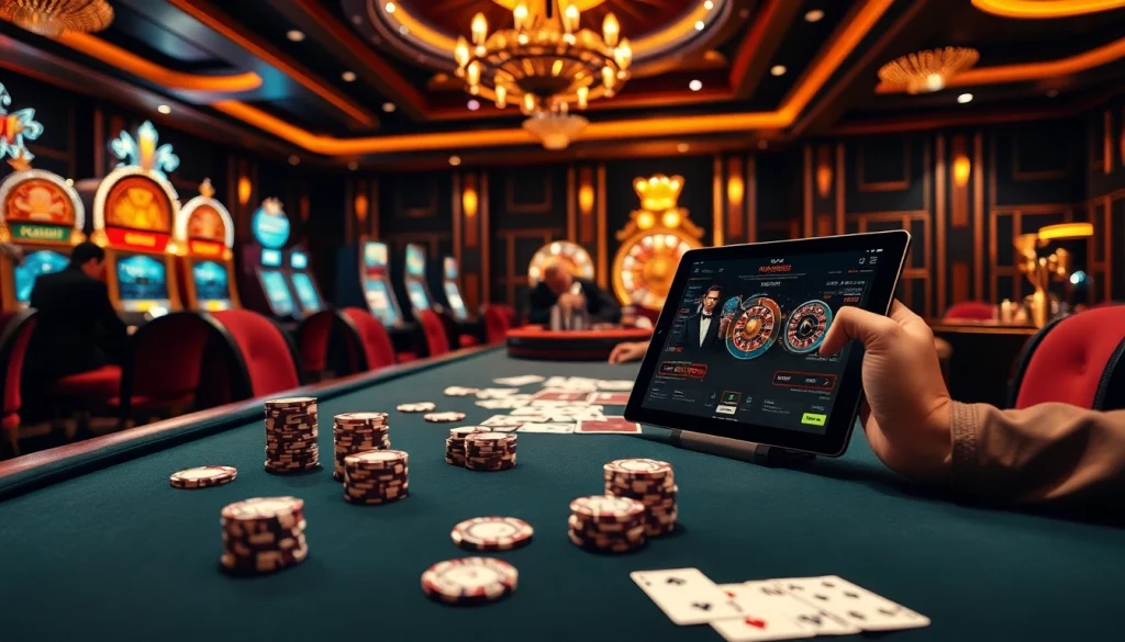 Engage with thrilling gameplay at https://xx88.nl/ with this luxurious casino scene featuring poker chips and a roulette wheel.