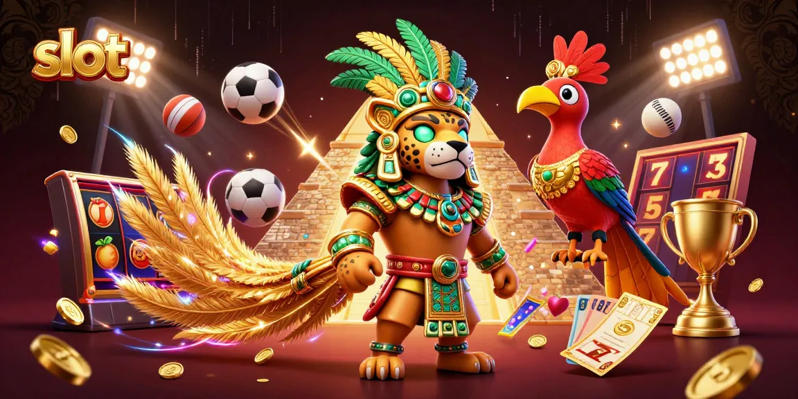 Putar slot dengan simbol keberuntungan dan suasana kasino yang ceria.