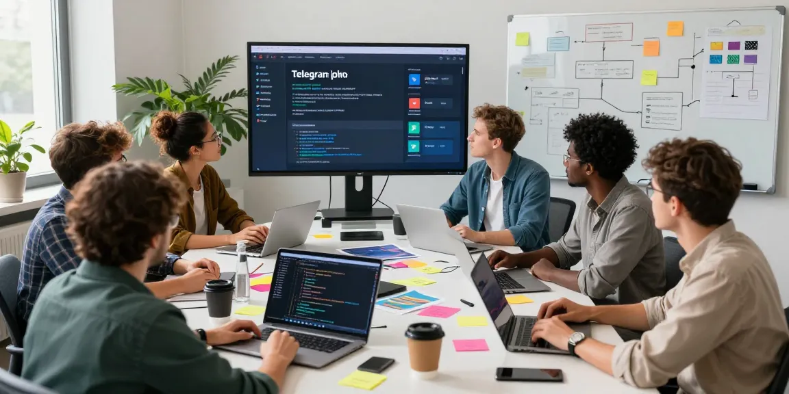 Collaboration in a modern tech office showcasing innovative features of telegram官网.